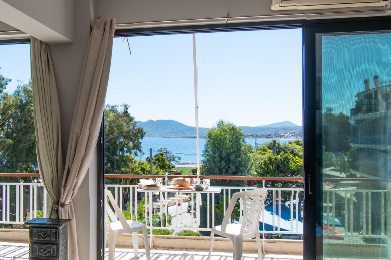 Lavish & Spacious Apt With Stunning Seaview, 10 Min Ath Airport Ártemida Kültér fotó